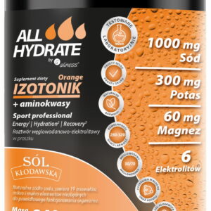 ALLHydrate, Izotonik Sport Orange+aminokwasy 840g, 50 porcji